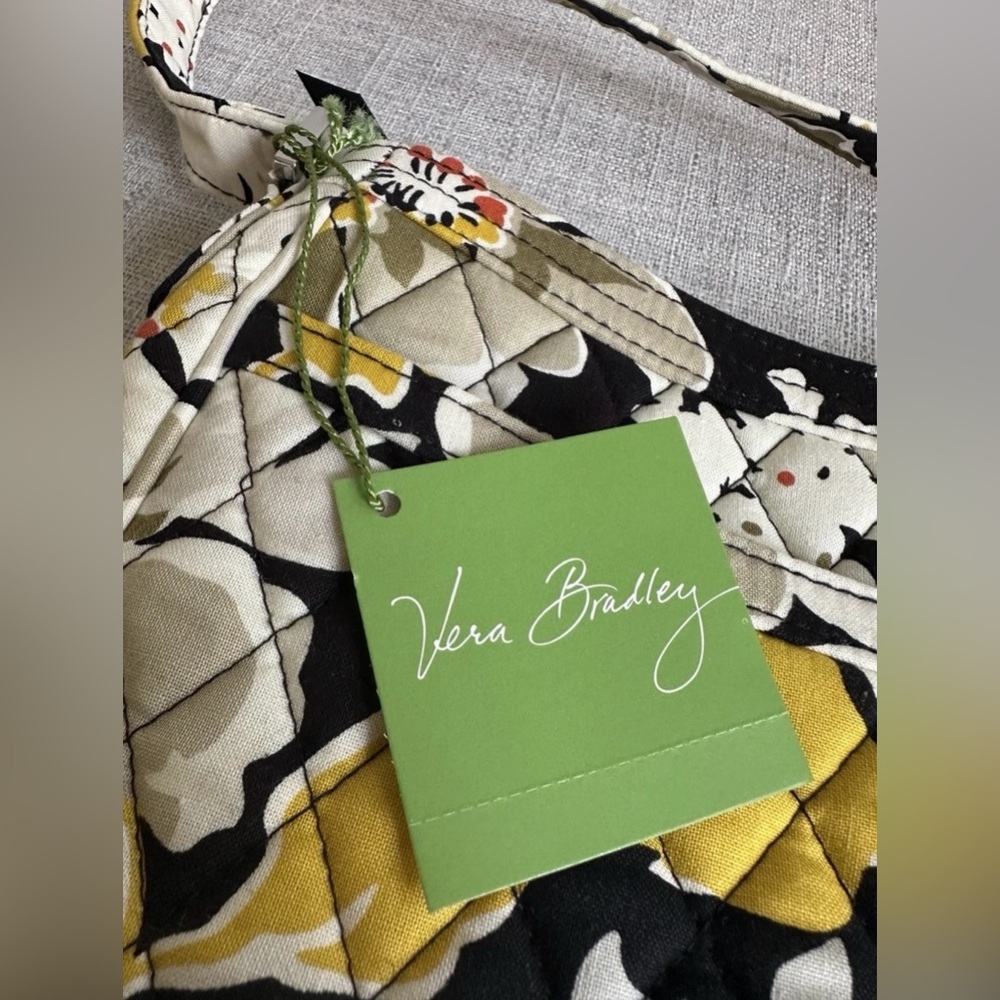 Vera Bradley Cassidy Dogwood Yellow and Black Quilted Bag